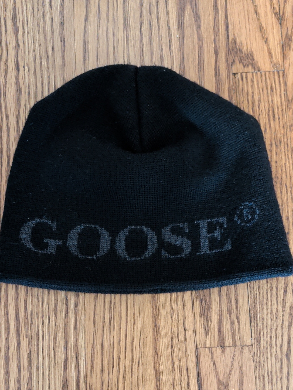 Canada Goose Black Knit Cuff Beanie with Logo
